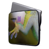 HAMbWG - Laptop-Sieb - Lizard w QR Logo Laptopschutzhülle (Vorderseite Links)