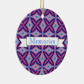 HAMbWG - Lila, rosa, blaue Macrame der 1970er Jahr Keramikornament (Rechts)