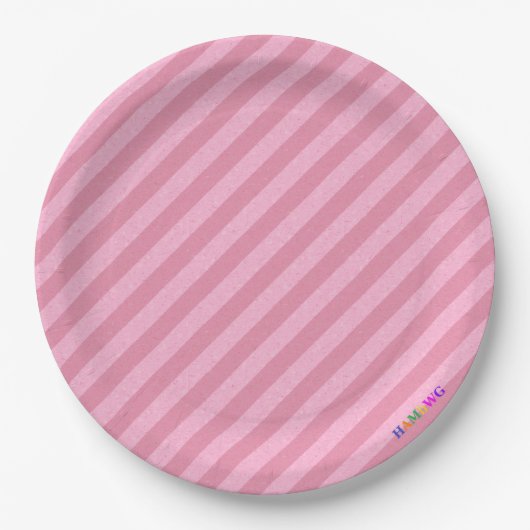 HAMbWG - Logo "Paper Goods - Light Pink Stripe w" Pappteller (Vorderseite)