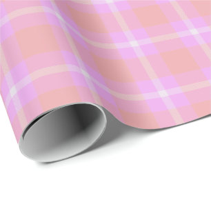 HAMbWG MattPackpapier - Rosa/PfirsichTartan Geschenkpapier