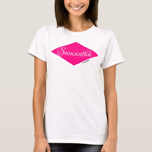 HAMbWG-Nachtkleid - rosa Diamond Personalisiert T-Shirt (Vorderseite)