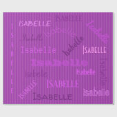 HAMbWG Name Plum Lila Stripe Geschenkpapier (Flach)