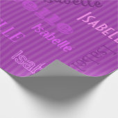 HAMbWG Name Plum Lila Stripe Geschenkpapier (Ecke)