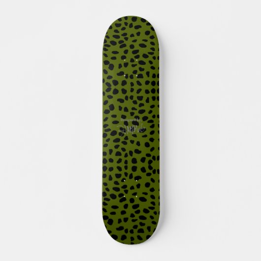 HAMbWG Olive Green Leopard Skateboard (Vorne)