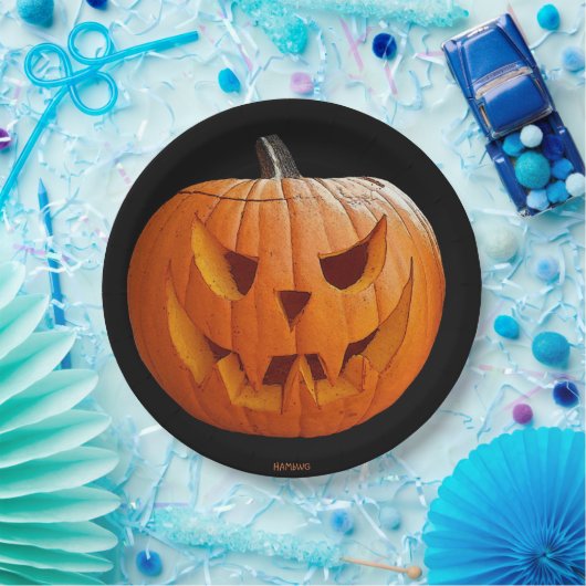 HAMbWG - Papierplatte - Halloween Orange Pumpkin Pappteller (Party)