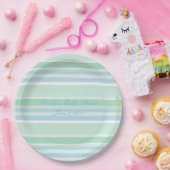 HAMbWG - Papierwaren - Minze & Baby Blue Streifen Pappteller (Party)