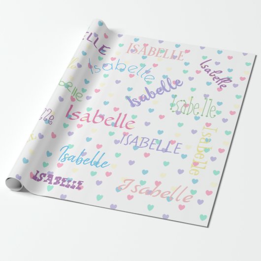 HAMbWG Pastel Hearts Personalizable Geschenkpapier (Ungerollt)