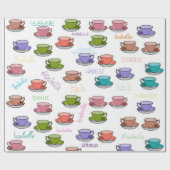 HAMbWG Pastel Tea Cups Personalizable Geschenkpapier (Flach)