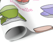 HAMbWG Pastel Tea Cups Personalizable Geschenkpapier (Rolleneckpunkt)