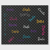 HAMbWG Personalisiert Polka Dot Black Geschenkpapier (Flach)