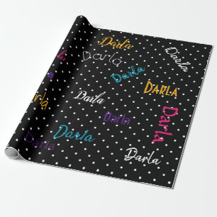 HAMbWG Personalisiert Polka Dot Black Geschenkpapier