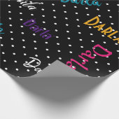 HAMbWG Personalisiert Polka Dot Black Geschenkpapier (Ecke)