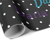HAMbWG Personalisiert Polka Dot Black Geschenkpapier (Rolleneckpunkt)