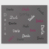 HAMbWG Personalisiert Polka Dot Gray und Raspberry Geschenkpapier (Flach)