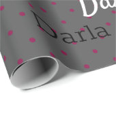 HAMbWG Personalisiert Polka Dot Gray und Raspberry Geschenkpapier (Rolleneckpunkt)