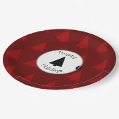 HAMbWG Red Christmas Trees Dinner Plate Pappteller (Schrägansicht)