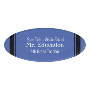 HAMbWG Schwarze Rand-Oval Magnet-Namensschild Namenschild