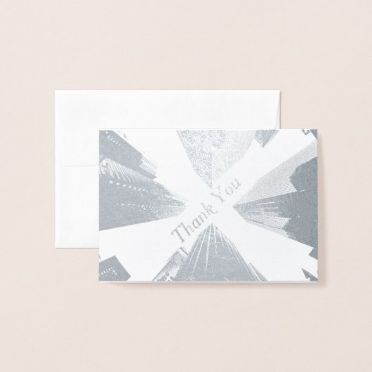HAMbWG - Silver Foil Card - Danke - Stadt Folienkarte (Vorderseite mit Umschlag)