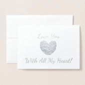 HAMbWG - Silver Foil Card - Goldenes Herz Folienkarte (Vorderseite mit Umschlag)