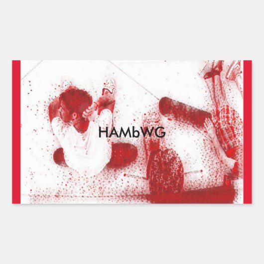 HAMbWG - Stickers - Skate-Boarders-Ruhen - Rot (Vorderseite)