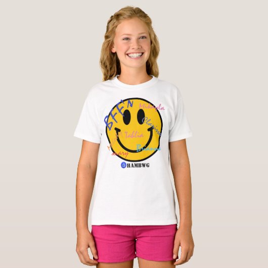 HAMbWG - T - Shirt - BESTE FREUNDIN Gelbes Emoji (Vorne ganz)