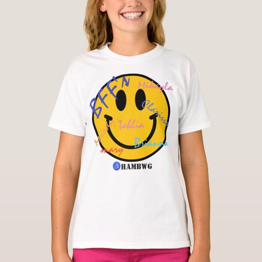 HAMbWG - T - Shirt - BESTE FREUNDIN Gelbes Emoji (Vorderseite)