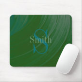 HAMbWG - Tiefgrünes Swirl-Monogramm Mousepad (Mit Mouse)