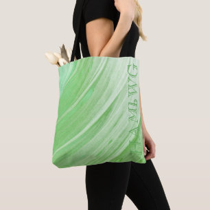 HAMbWG - Tote Bag - Kalkgrüner Swirl mit Logo Tasche