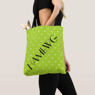 HAMbWG - Tote Bag - Limette mit Punkten Tasche