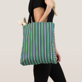 HAMbWG Tote Bag - Navy, Geen & White Streifen Tasche