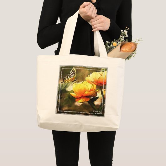 HAMbWG - Tote Bag - Orange Butterfl Jumbo Stoffbeutel (Vorderseite (Produkt))
