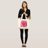 HAMbWG - Tote Bag - Rosa Rose Jumbo Stoffbeutel (Vorderseite (Model))
