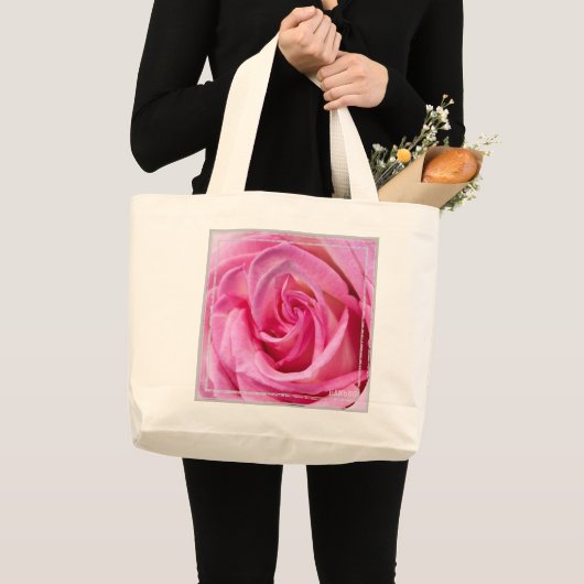 HAMbWG - Tote Bag - Rosa Rose Jumbo Stoffbeutel (Vorderseite (Produkt))