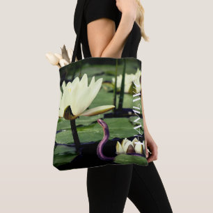 HAMbWG - Tote Bags - Lotus mit Schlange Tasche