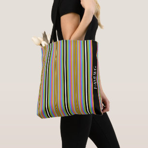 HAMbWG - Tragetasche - Neon Art Neuveau Streifen Tasche