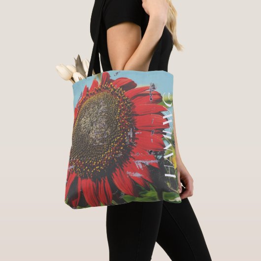 HAMbWG - Tragetaschen - Rote Sonnenblume Tasche (Von Nahem)
