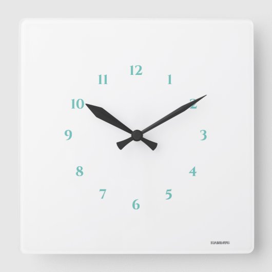 HAMbWG-Uhr Quadratische Wanduhr (Vorderseite)