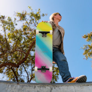 HAMbWG Wasserfarbe in rosa Gelb, Aqua Skateboard