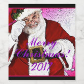 HAMbWG - Weinflaschen-Etikett - Weihnachtsmann Weinetikett (Einzelnes Label)