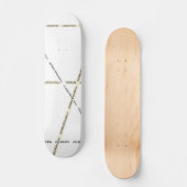 HAMbWG - Weißes Skateboard mit Bar-Logos (Vorderseite)