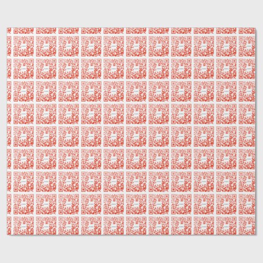 HAMbWG Wrapping Paper - Red QR Code Design Geschenkpapier (Flach)