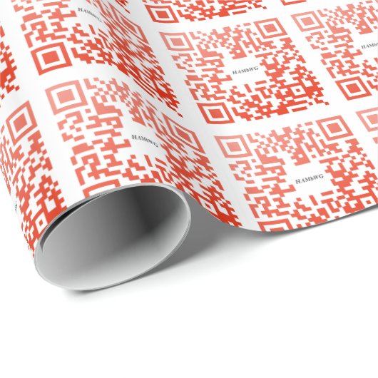 HAMbWG Wrapping Paper - Red QR Code Design Geschenkpapier (Rolleneckpunkt)