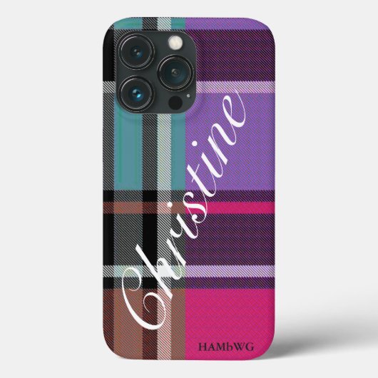 HAMbWG Xtreme Phone Case - Hell Kariert w Pink (Rückseite)
