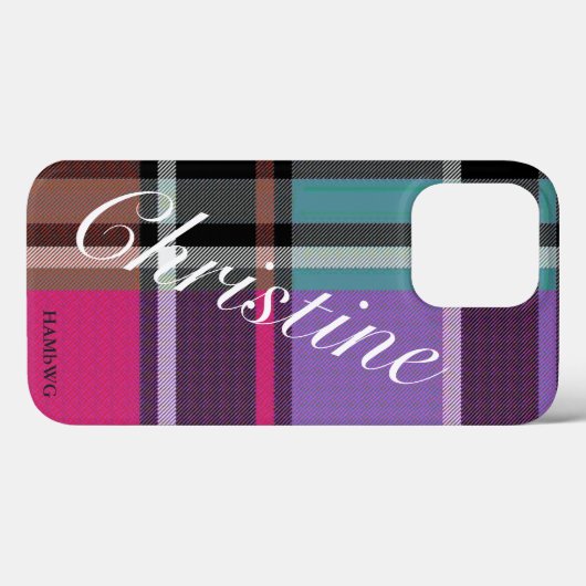 HAMbWG Xtreme Phone Case - Hell Kariert w Pink (Rückseite (Horizontal))