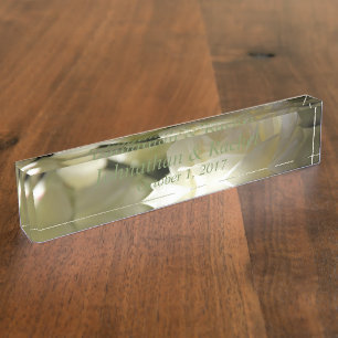 HAMbyWG - Acrylglas-Andenken  - Weiße Rose Namensplakette