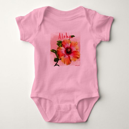 HAMbyWG - Baby' Pink Hawaiin Hibiskus T - Shirt (Vorderseite)