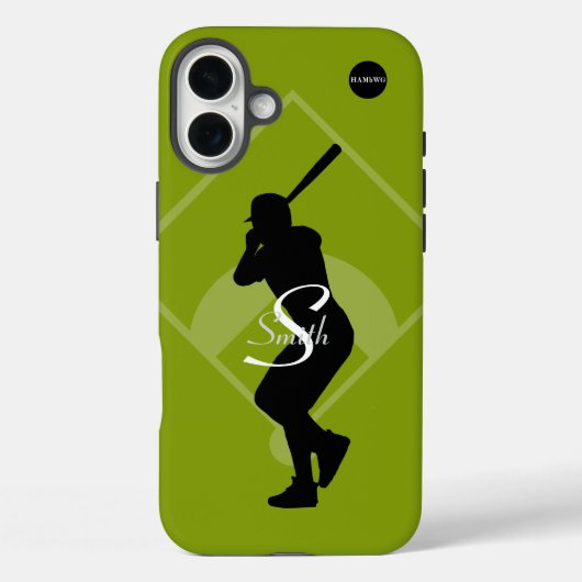 HAMbyWG - Baseball Player Graphic & Your Name Case-Mate iPhone Hülle (Rückseite)
