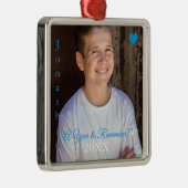 HAMbyWG - Blaues Herz und Worte Ornament Aus Metall (Rechts)