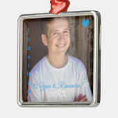 HAMbyWG - Blaues Herz und Worte Ornament Aus Metall (Links)