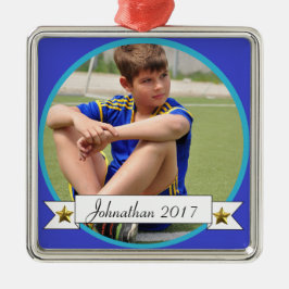 HAMbyWG - Blue on Blue on Blue border Foto Ornamen Silbernes Ornament